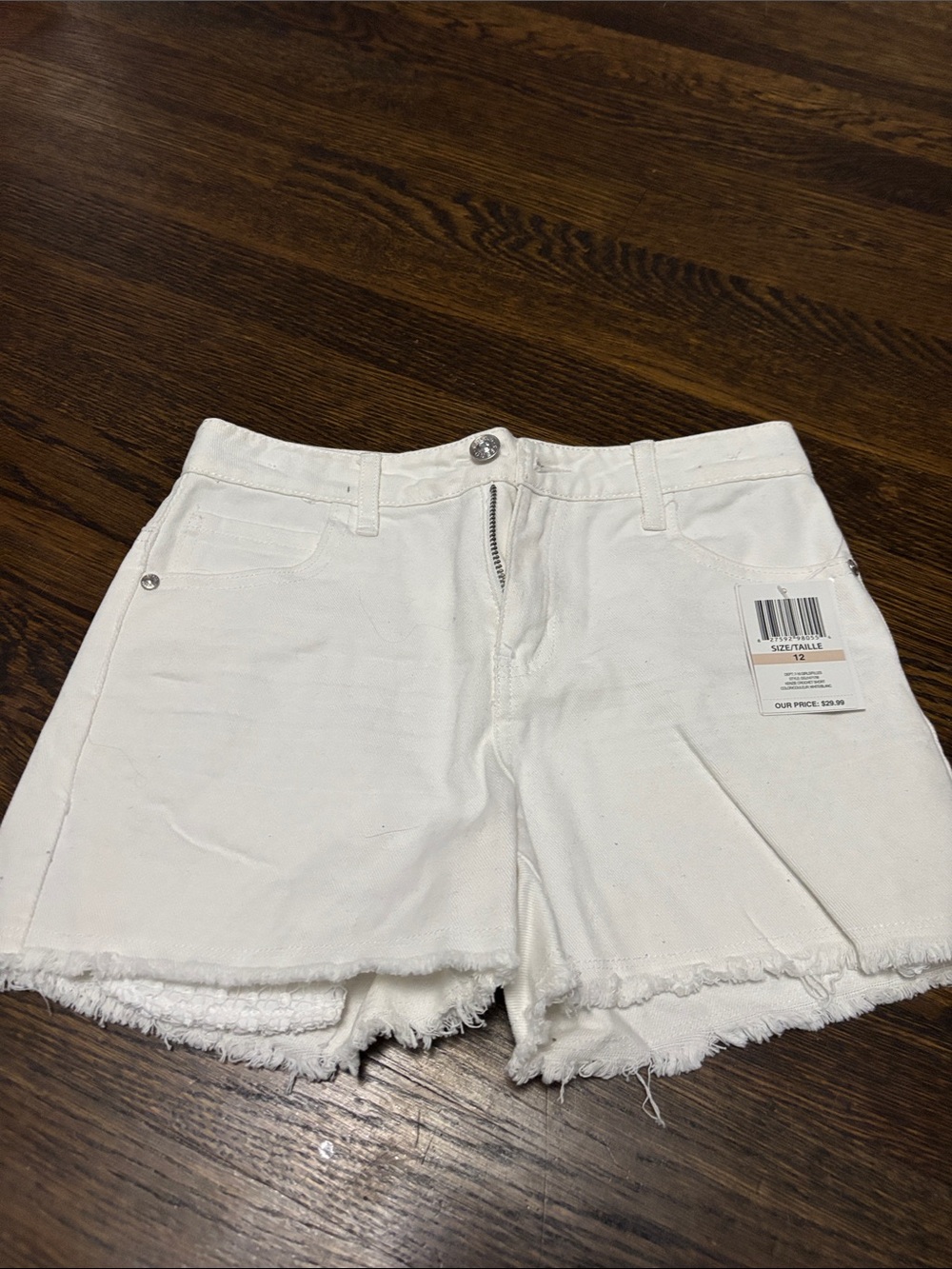 White Frayed Hem Girls Denim Shorts - Casual Summer Style